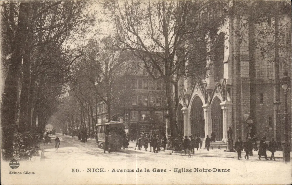 Nice - Avenue de la Gare - Kirche Notre-Dame — Gilelta-Ausgabe, Nr. 50 - Vorderseite
