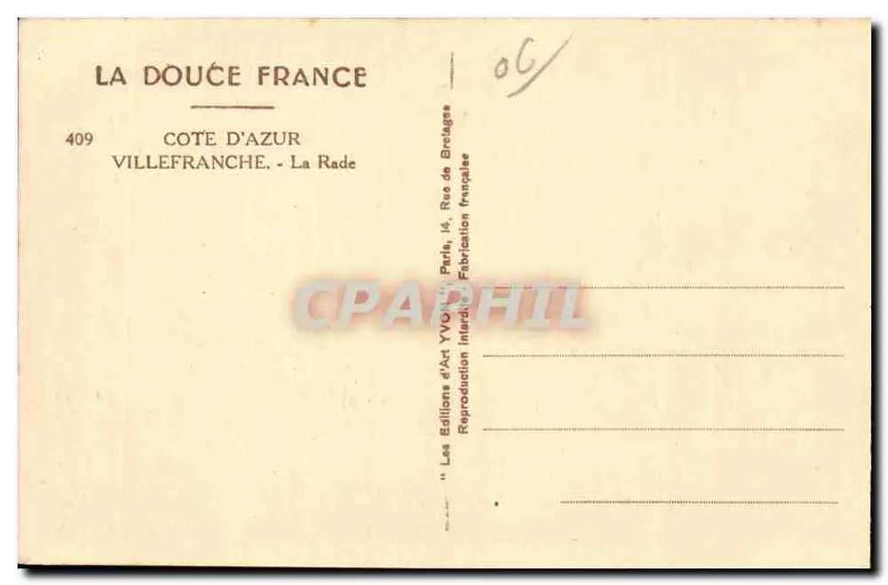 Villefranche-sur-Mer — Hafen mit Kreuzern — Das süße Frankreich, n°409 - Rückseite