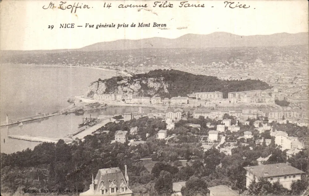 Algemene uitzicht van Nizza genomen vanaf de Berg Boron — Uitgave Baylone frères, N°29 - Voorkant