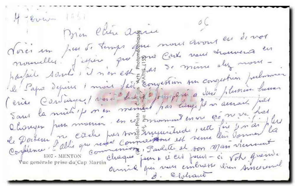 Visão geral tirada do Cap Martin — Menton — editor Cap - Verso