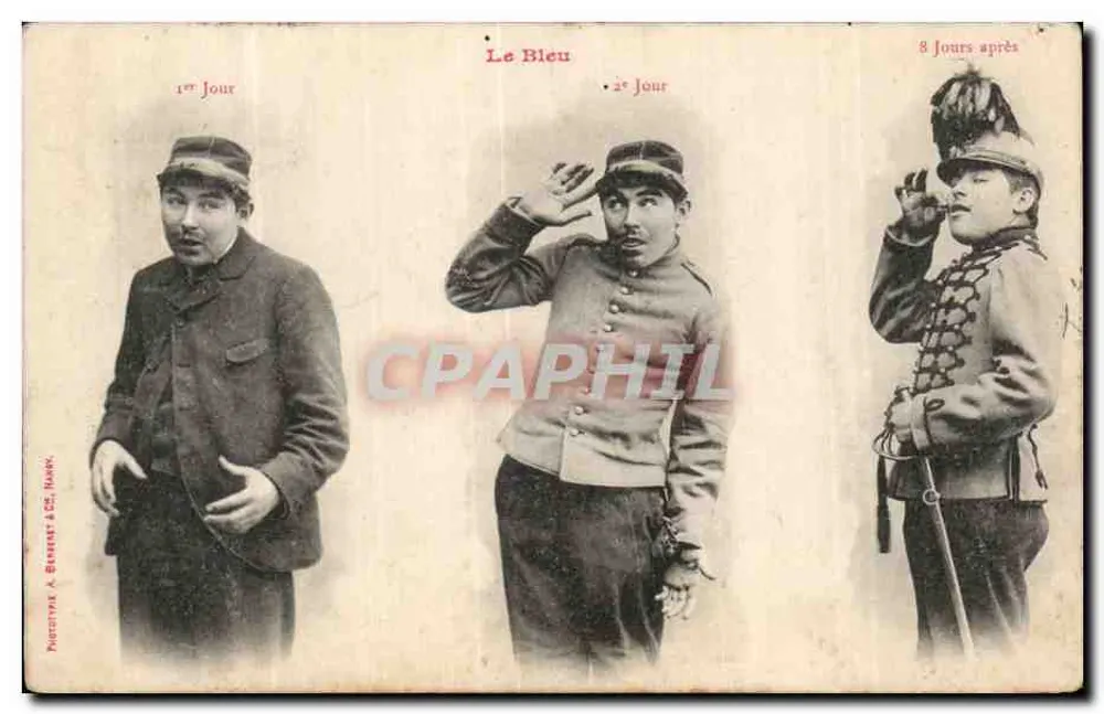 Das Blau — Entwicklung eines Soldaten — Phototypie A. Berenat & Cie, Nancy - Vorderseite