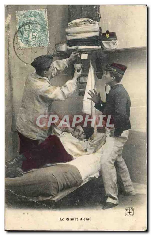 O Quart d'água — cena de cuidados militares — editor HANSET, n°1 - Frente