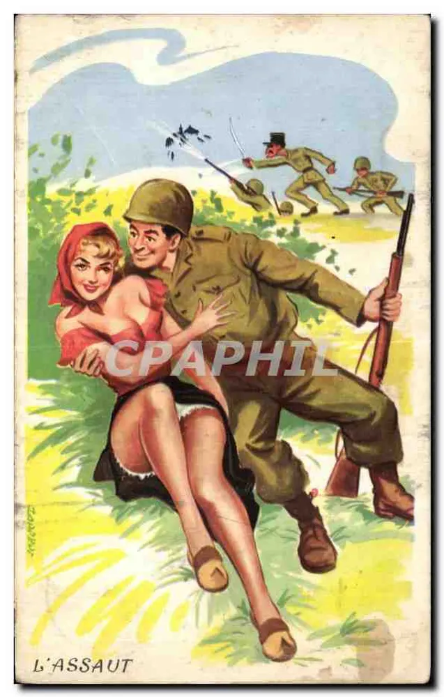 Der Angriff — Kampfszene mit Soldat und Frau — Verlag Photodrom, n°383 - Vorderseite