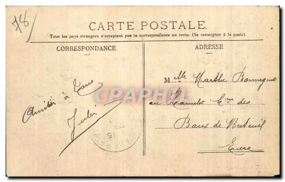 Forêt de Saint-Germain-en-Laye — La Croix de Noailles - Cabane de Bûcherons — A. C., 165, rue de Rome - Verso