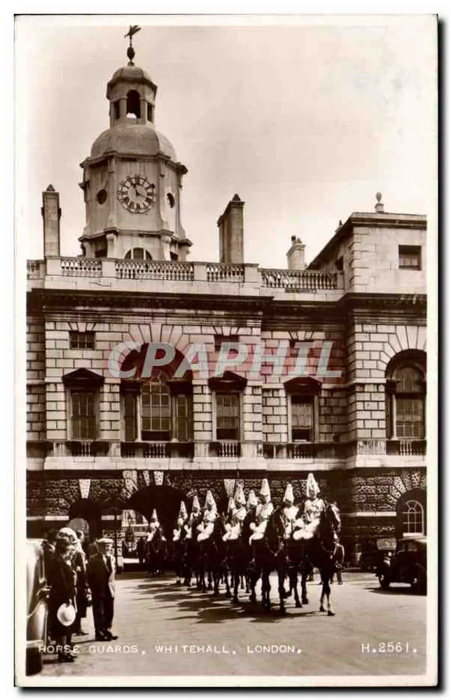 Pferdewache, Whitehall, London — Wachwechsel — Valentine & Sons, Ltd, Dundee, n° H.2561 - Vorderseite