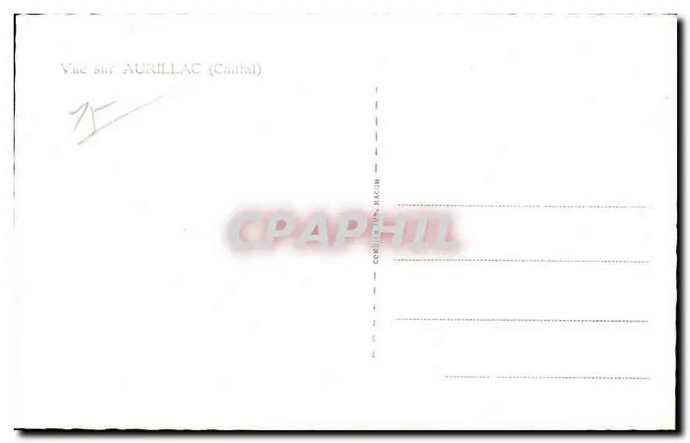 Vista de Aurillac (Cantal) — editor Cim, n° 35 - Verso