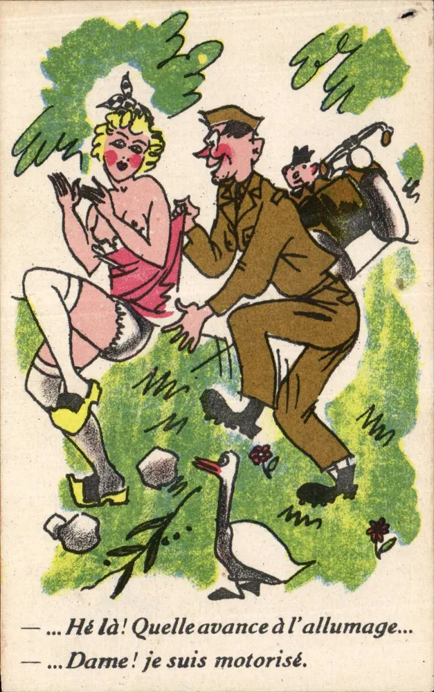 Soldat und Frau — humorvolle Szene — Humoristique Militaire n°317, Verlag Noël - Vorderseite