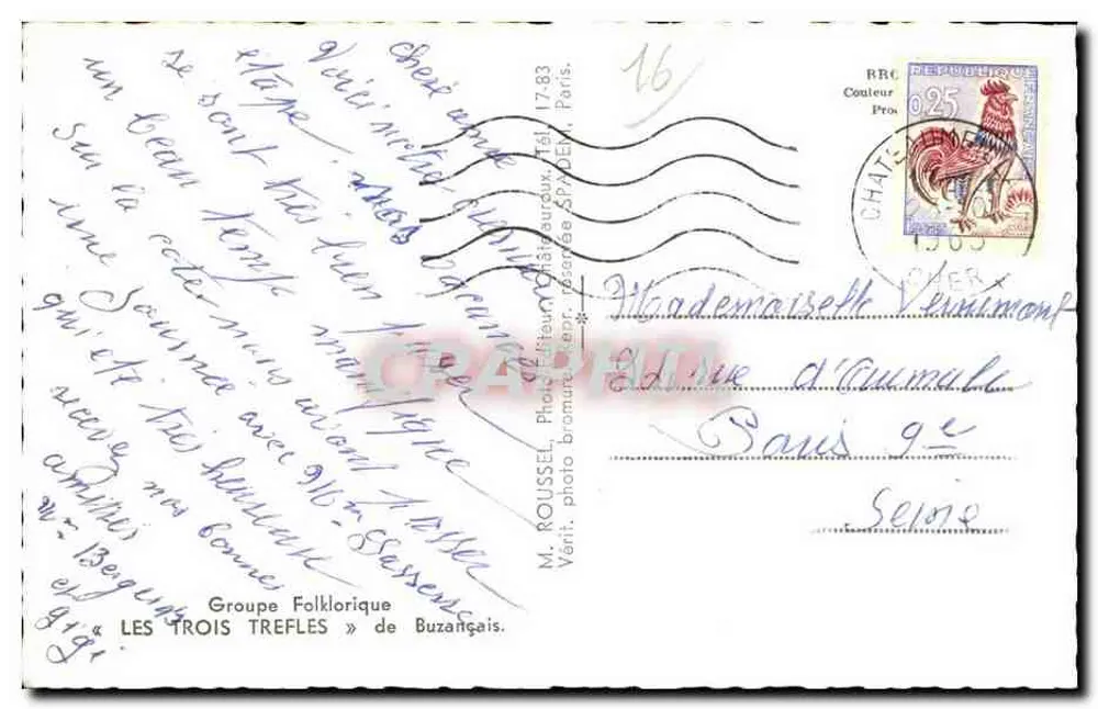 Abende in unserem Zuhause — Der Postbote — Regionale Geschichten. Verleger: M. ROUSSEL, Paris. - Rückseite