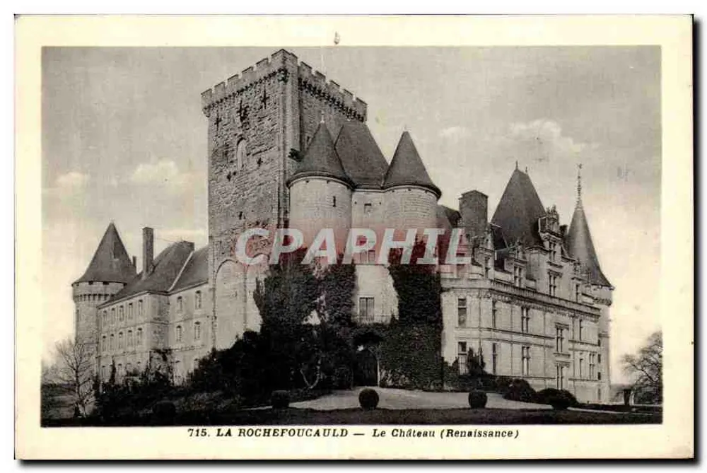 La Rochefoucauld — O Castelo (Renascimento) — Imp. M. Bernard, La Rochefoucauld - Frente