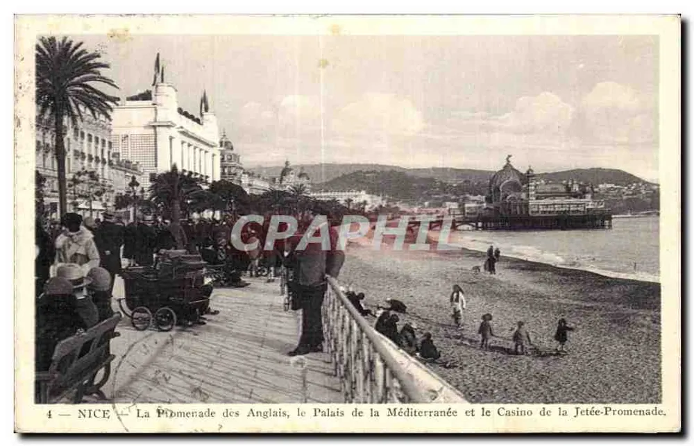 Nice — A Promenade dos Ingleses, o Palácio da Mediterrâneo e o Cassino da Doca-Promenade - Frente