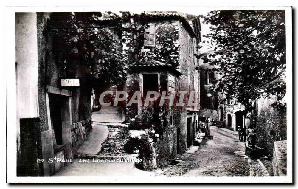 Saint-Paul (Alpes-Maritimes) — Uma rua do vilarejo — Edição A. BAUX - Frente