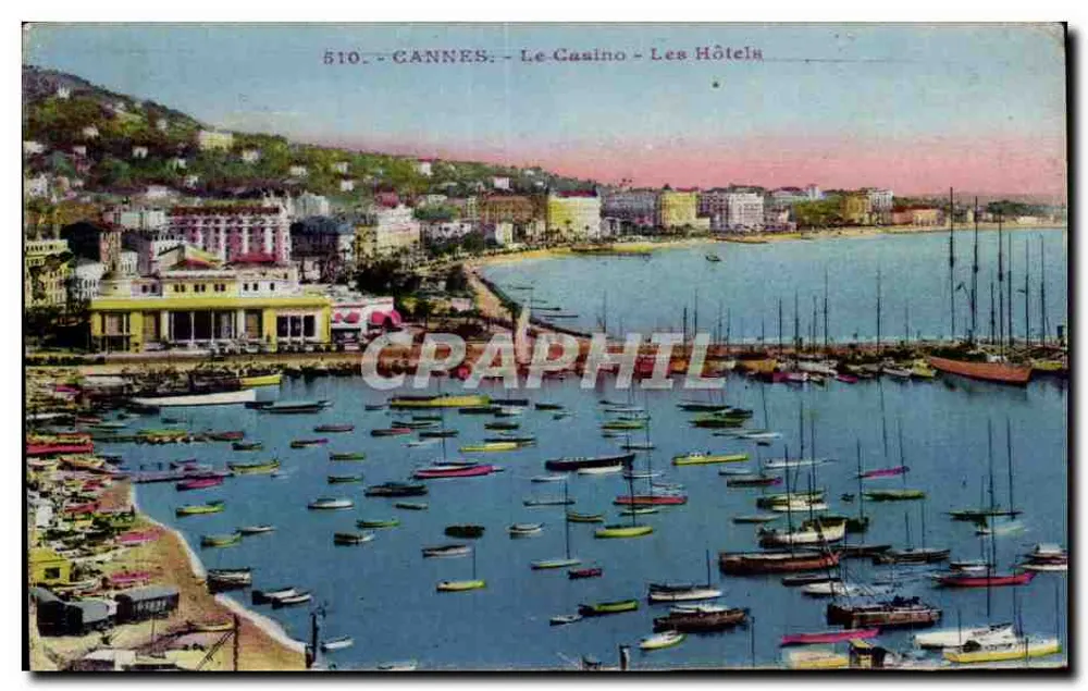 CANNES - O Casino - Os Hotéis — Editor L. Gillet & Cie, n° 510 - Frente