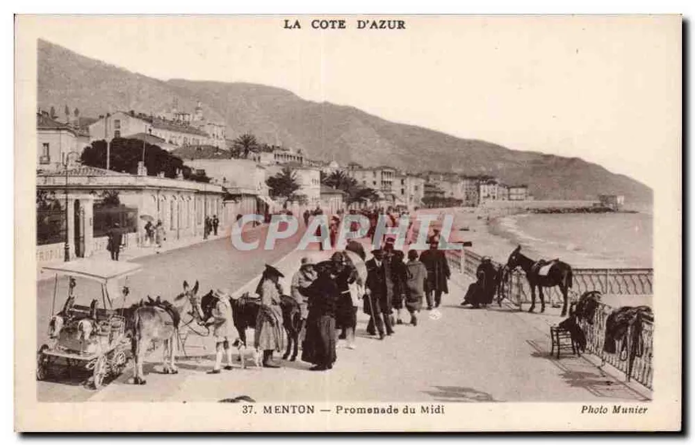 Menton — Promenade du Midi — Foto Munier - Frente