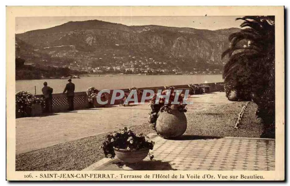 SAINT-JEAN-CAP-FERRAT - Terrasse des Hotel de la Voile d'Or. Blick auf Beaulieu. - Vorderseite