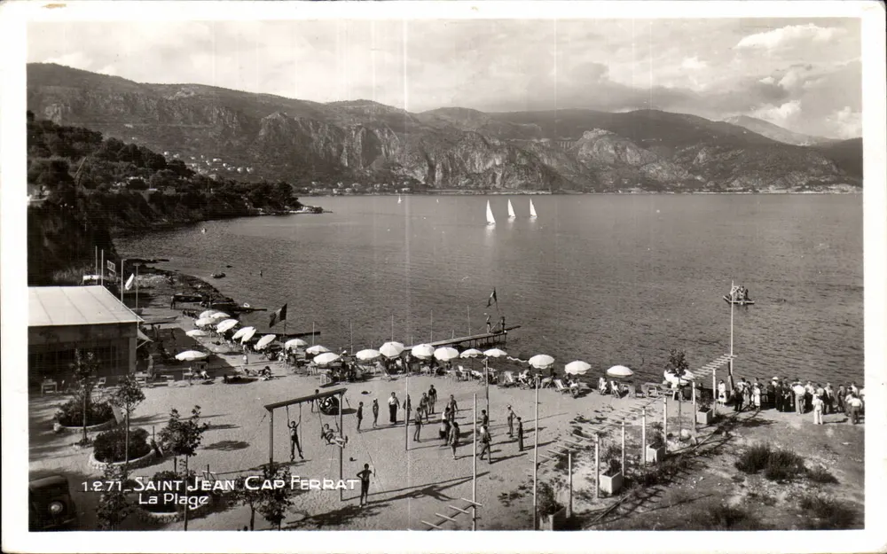 Saint Jean Cap Ferrat — Plaża — Wydawnictwo La Cigogne, Nice - Awers