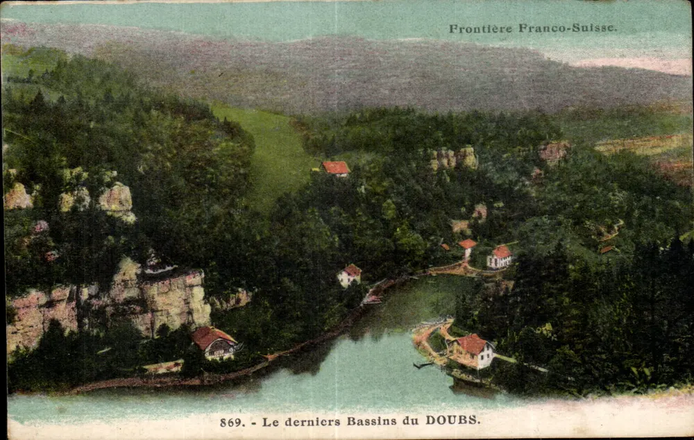 Últimos Bassins do DOUBS — Fronteira Franco-Suíça — Ch. Girardot & Cie, Besançon, n° 869 - Frente