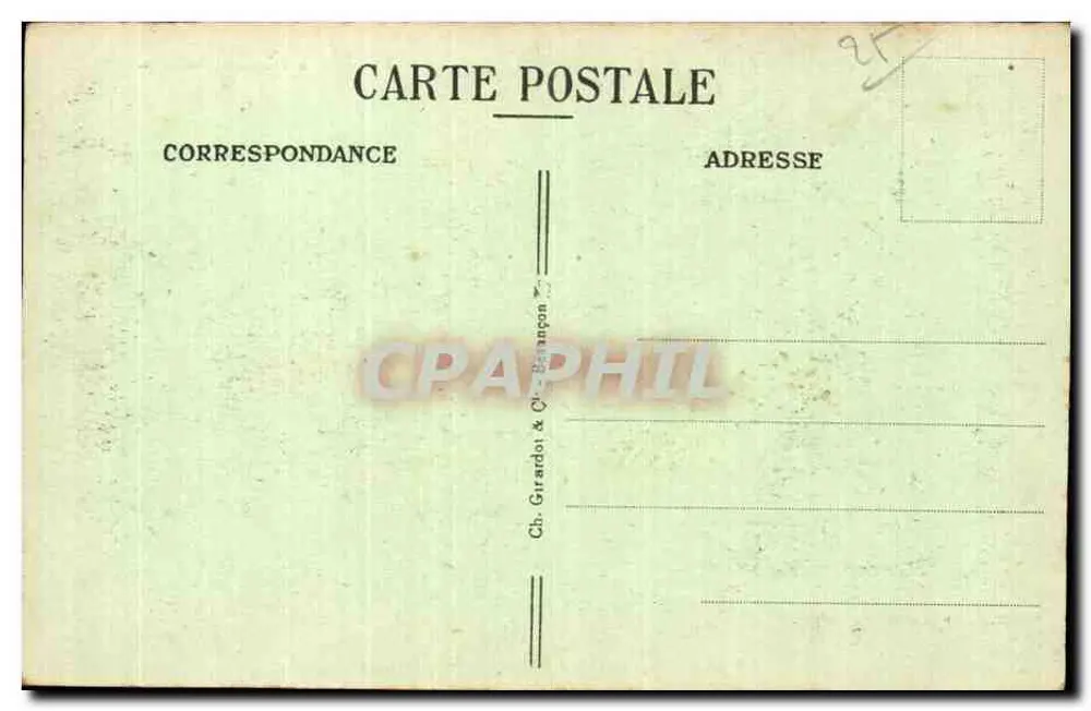 Últimos Bassins do DOUBS — Fronteira Franco-Suíça — Ch. Girardot & Cie, Besançon, n° 869 - Verso