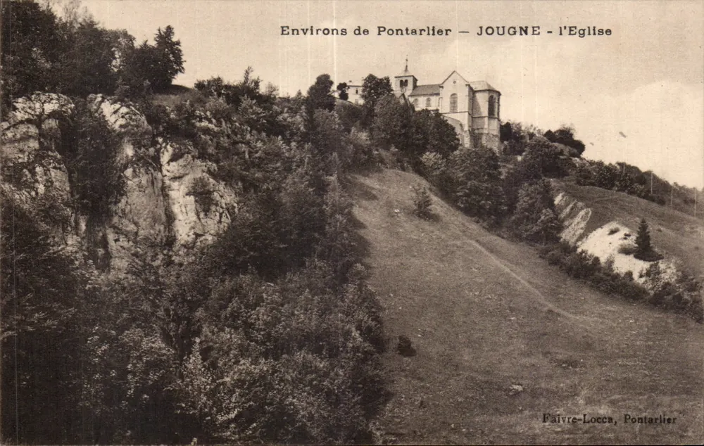 Jougne-l'Église — Igreja situada em um promontório rochoso — Faivre-Locca, Pontarlier - Frente