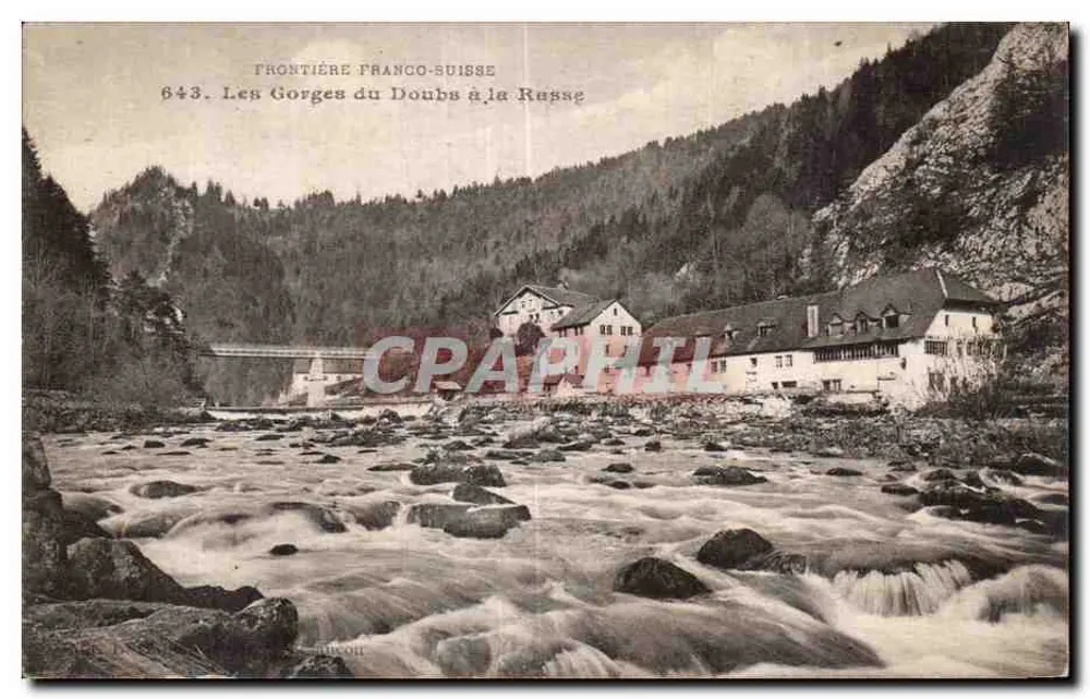Przełęcz Doubs w Rapace — granica francusko-szwajcarska — wyd. granica francusko-szwajcarska, nr 643 - Awers