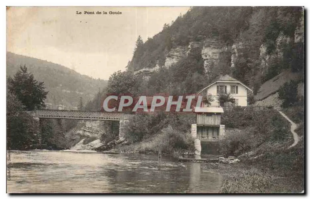 O Ponte de la Goule — vista do ponte e de uma casa na margem — editor não identificado - Frente