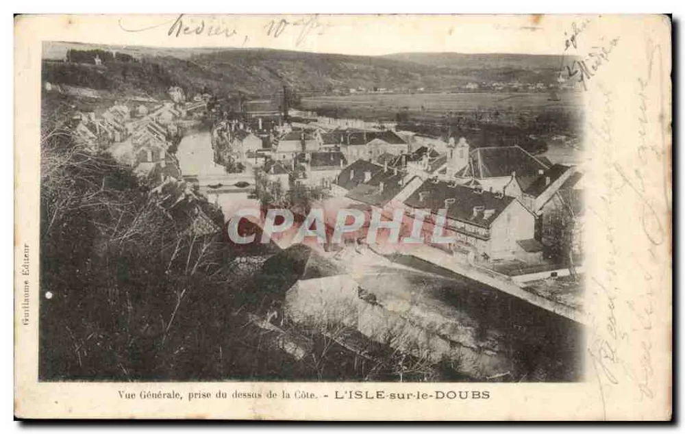 L'ISLE-sur-le-DOUBS — Vista Geral tirada do topo da Côte — Guillaume Editor - Frente