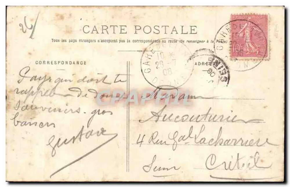 Livron — Die Großen Mühlen und Ansicht über die Ebene — J. de Lapassat, Fotografie in Livron (Drôme) - Rückseite