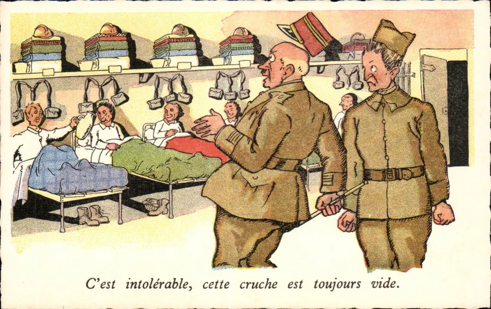 Militärruhezimmer — Karikatur — Éditions d'Art: E. Séphéraciades, Paris - Vorderseite