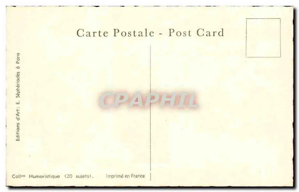 Militärruhezimmer — Karikatur — Éditions d'Art: E. Séphéraciades, Paris - Rückseite