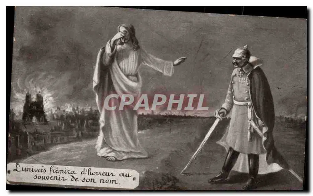 Jesus vor einem deutschen Soldaten — Kriegsszene — unbekannter Verlag - Vorderseite