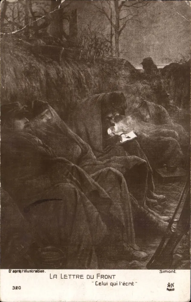 Der Brief vom Front — „Der, der ihn schreibt“ — Simont, AN Paris, n° 320 - Vorderseite