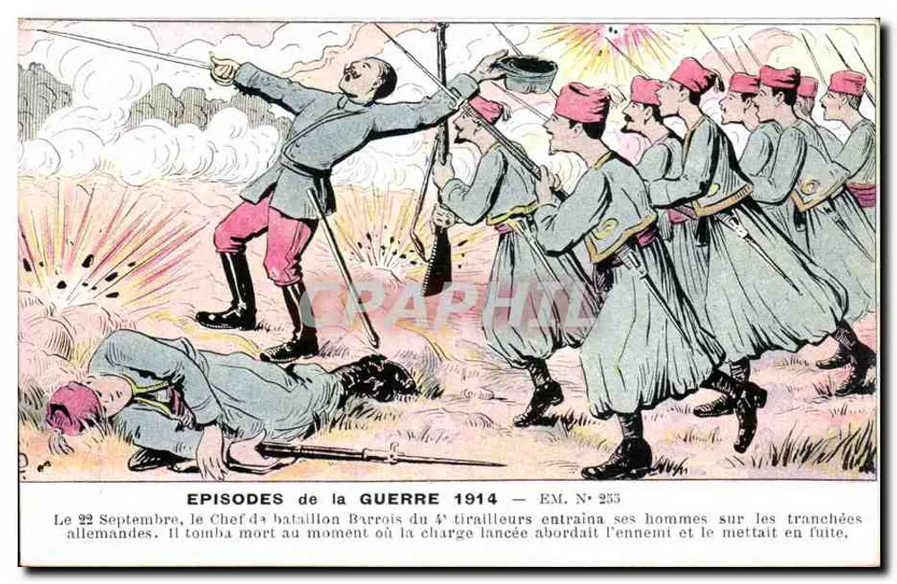 Angriff der Schützen auf deutsche Schützengräben — Episoden des Krieges 1914 — EM. Nr. 253 - Vorderseite