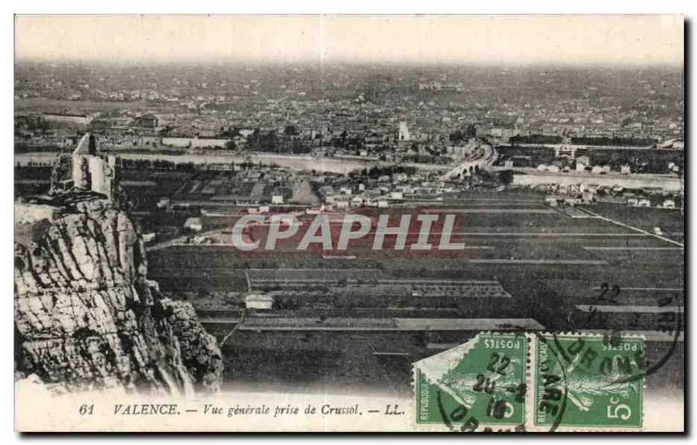Valence — Vista geral tirada de Crussol — LL - Frente