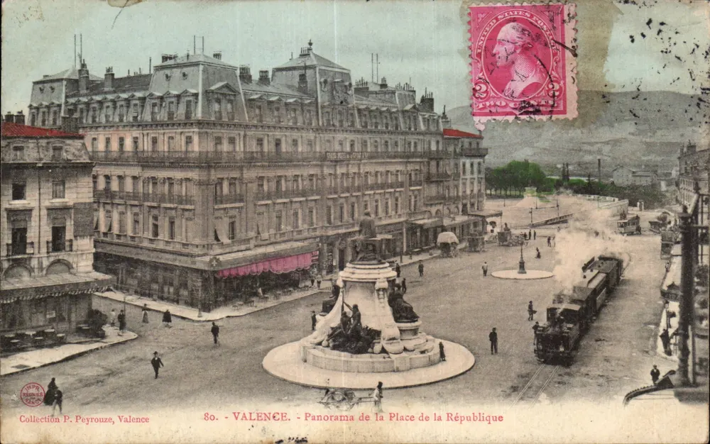 Valence - Panorama da Praça da República — Coleção P. Peyrouze, n°80 - Frente