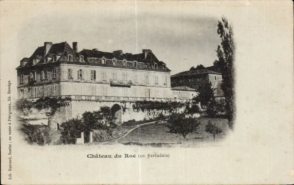 Castelo do Roc (em Sarladais) — Lib. Guiraud, Sarlat, ou venda em Périgueux — carta postal - Frente