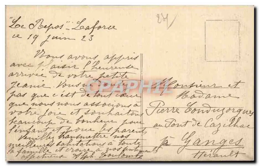 Laforce (Dordogne) — Asilos J. Bost — O Repouso — Edição Pélugrin - Verso