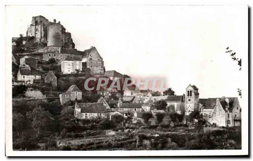 Castelnaud-la-Chapelle — Vista generale e il castello — Edizione Jourdan, Limoges - Recto