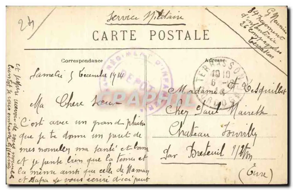 Terrasson - Dordogne — Die beiden Brücken über die Vézère — unbekannter Verlag, n° 617 - Rückseite
