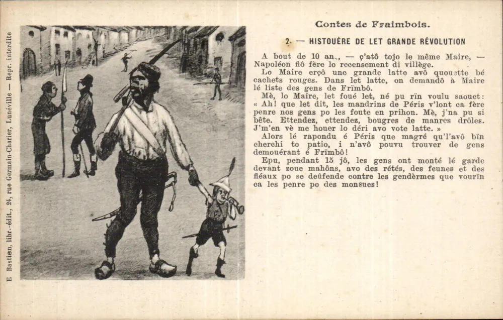 Geschichten von Fraimbois — Geschichte der Großen Revolution — Édition Bastien, rue Germain-Charter, Lunéville - Vorderseite