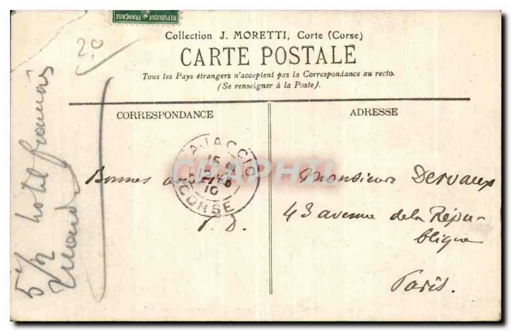 Ajaccio (Korsika) — Avenue du 1er Consul — reproduction interdite - Rückseite
