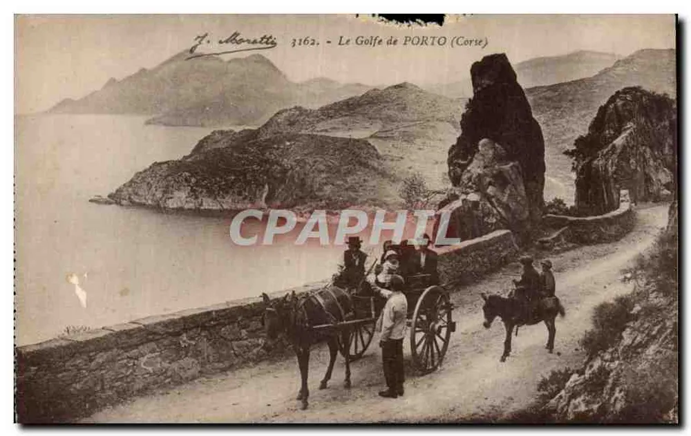 Der Golf von PORTO (Korsika) — Panoramablick mit Eselswagen — J. Morette 3162 - Vorderseite