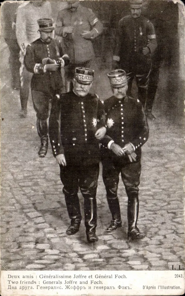 Zwei Freunde: Generalissime Joffre und General Foch — Nach « L'Illustration », Nummer 2043 - Vorderseite