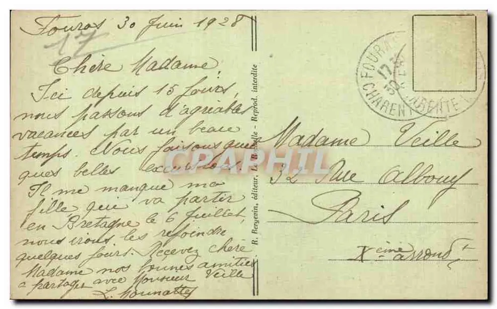 Fouaras — The Two Oaks of the North Port — R. Breguetin, publisher, no. 824 - Back
