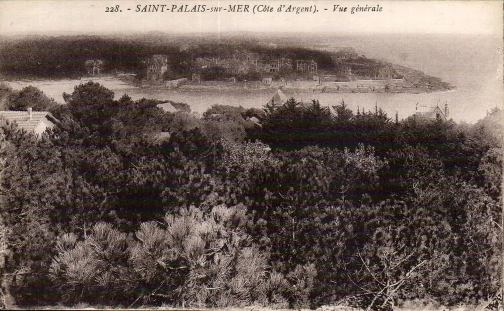 SAINT-PALAISSUR-MER (Côte d'Argent) — Vista geral — Editor: Bloc frères, Bordeaux, n° 228 - Frente