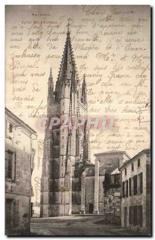Saintes — Igreja de Santa Eulália — Carta postal editada por Chaumont - Frente