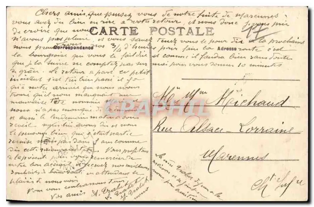 Rochefort-sur-Mer — O Square Parat — Carta postal n°62 - Verso