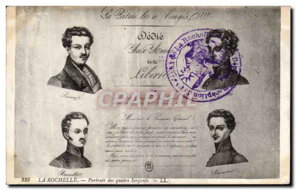 La Rochelle — Portrait der vier Sergeanten — LL. n° 238 - Vorderseite