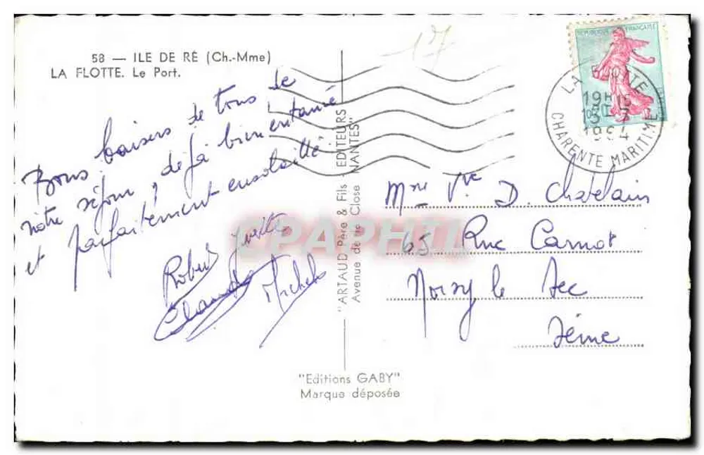 Porto de La Flotte — Ilha de Ré — Éditions Gaby - Verso