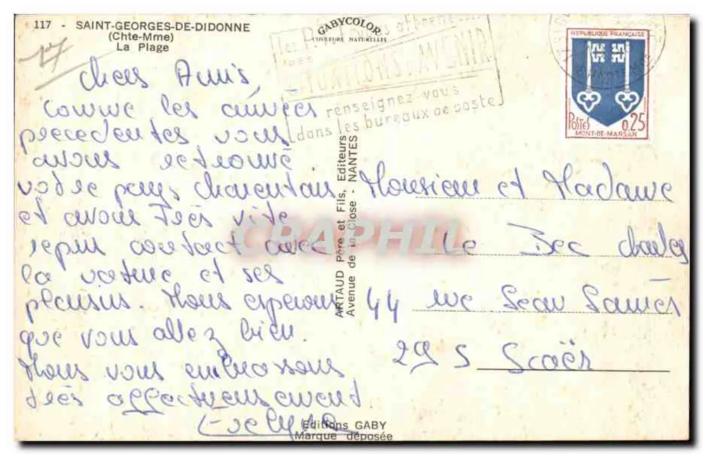 Saint-Georges-de-Didonne — A Praia — Edições GABYCOLOR - Verso