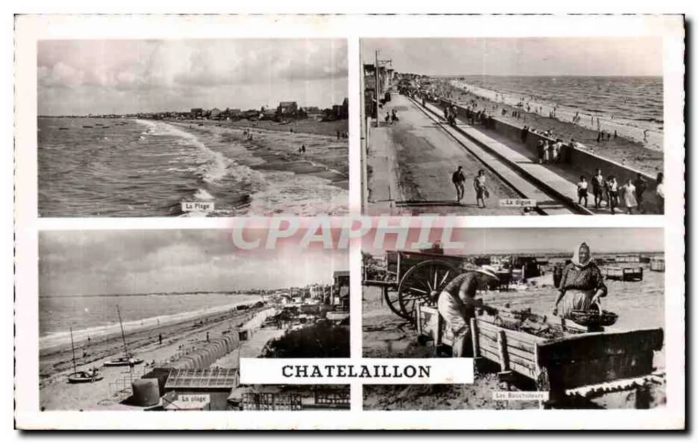 Châtelaillyon — vista da praia e da dique — editor ARTAUD pai e filho, Nantes - Frente