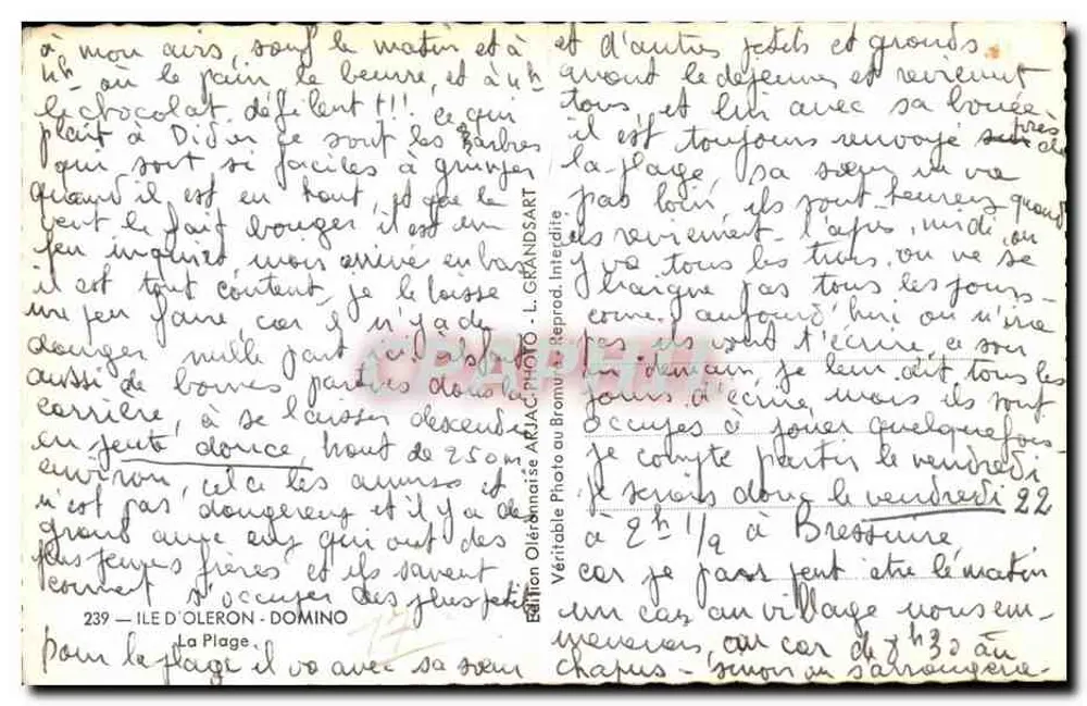 Praia da Ilha de Oléron — DOMINO — edição Arijac - Verso